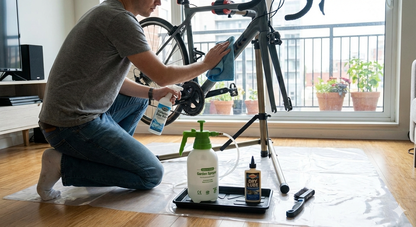 Sådan vasker og vedligeholder du din cykel, når du bor i lejlighed (uden haveslange)